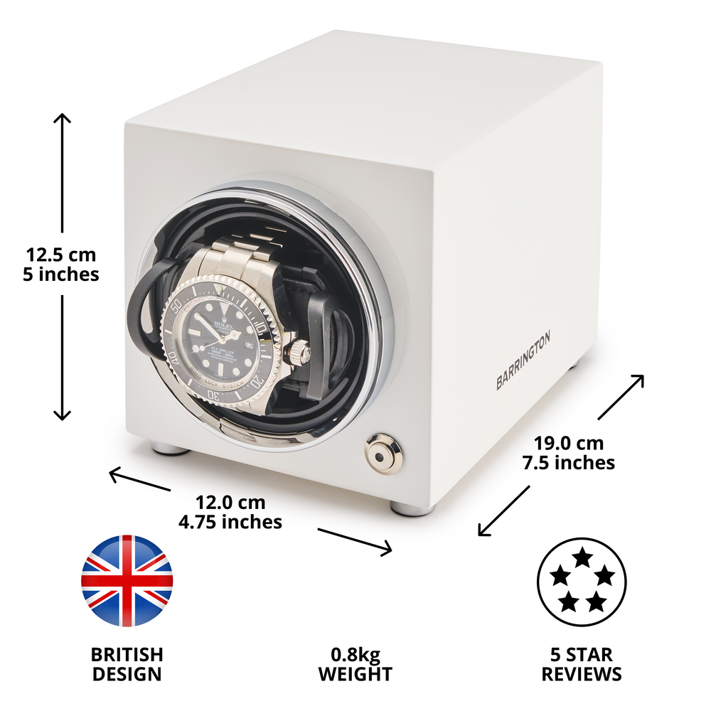 Barrington Oxford Watch Winder - White | Specs Front