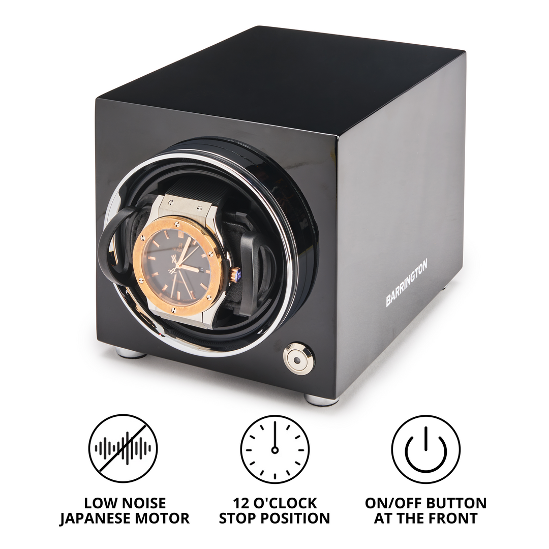 Barrington Oxford Watch Winder - Black | Specs Front from barringtonwatchwinders.com - Photo 3