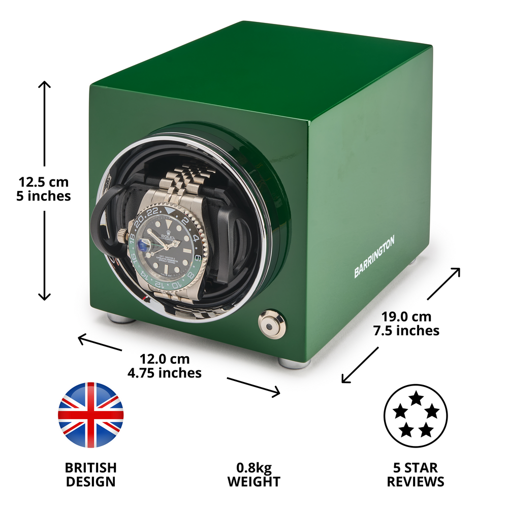 Barrington Oxford Watch Winder - Green | Specs Front
