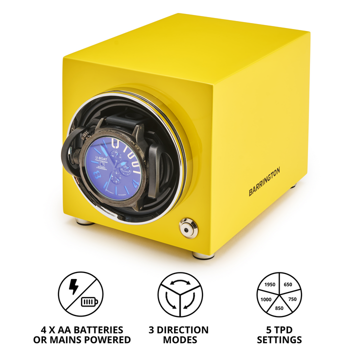 Barrington Single Winder - Electric Yellowfrom barringtonwatchwinders.com - Photo 16
