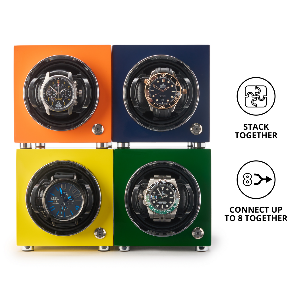 Four-color watch winder with four watches inside on a white background
 from barringtonwatchwinders.com - Photo 5