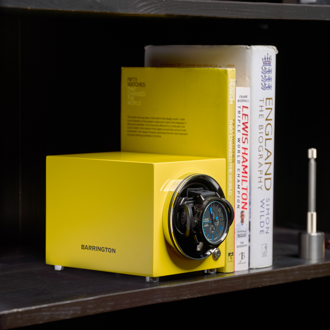 Barrington Oxford Watch Winder - Yellow | Lifestyle Image from barringtonwatchwinders.com - Photo 9