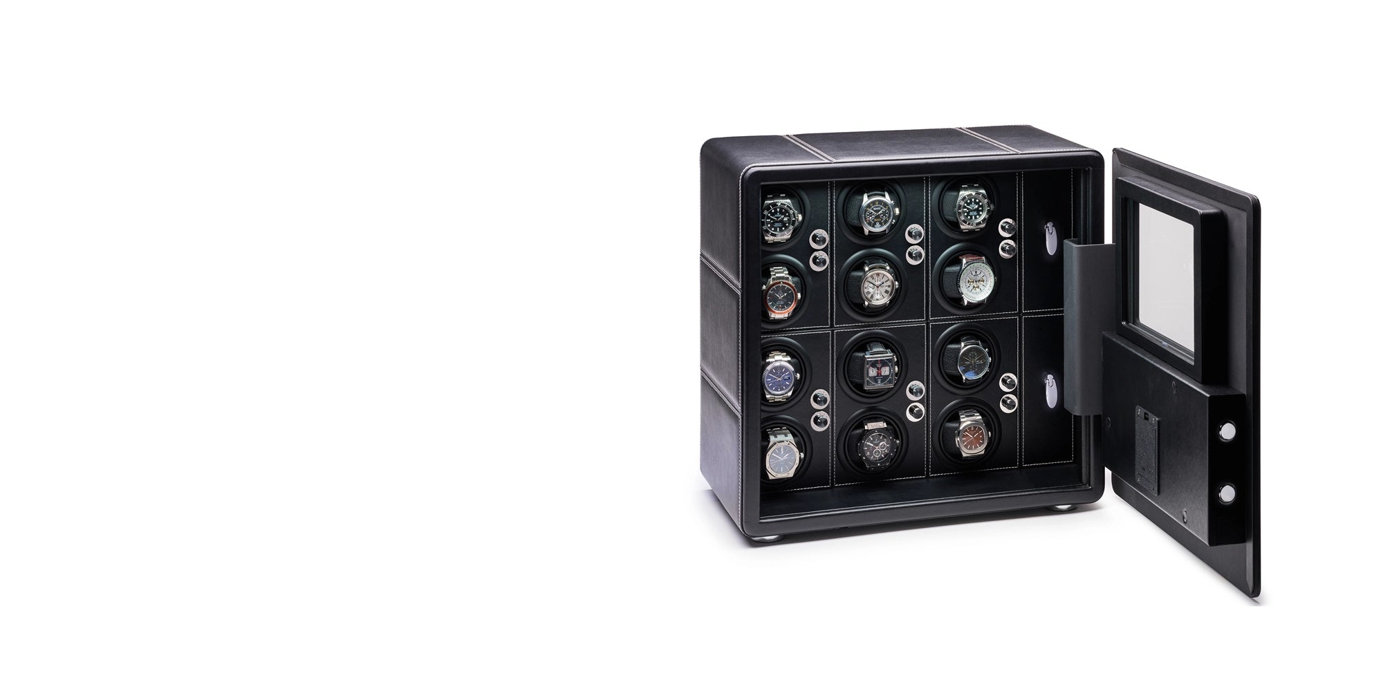 Watch Winder 8030-BF-D for 30 Automatic Watches with Interior Light and LCD  Display