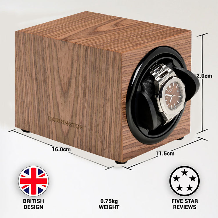 Barrington Special Edition Single Winder - American Walnut (unvarnished) - Barrington Watch Winders