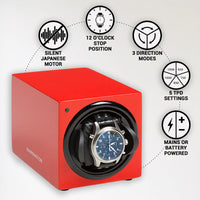Barrington Single Winder - Crimson Red - Barrington Watch Winders